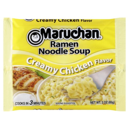 Maruchan Creamy Chicken Flavor Ramen Noodle Soup, 3 oz