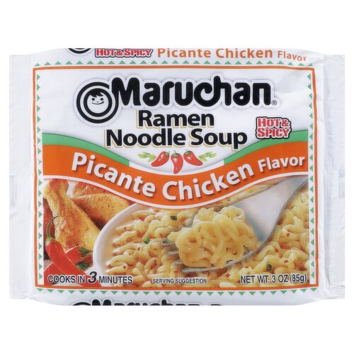 Maruchan Picante Chicken Flavor Ramen Noodle Soup, 3 oz