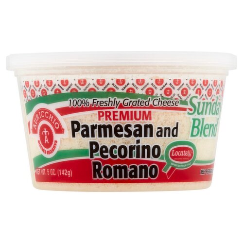 Auricchio Sunday Blend Premium Parmesan and Pecorino Romano Grated Cheese, 5 oz