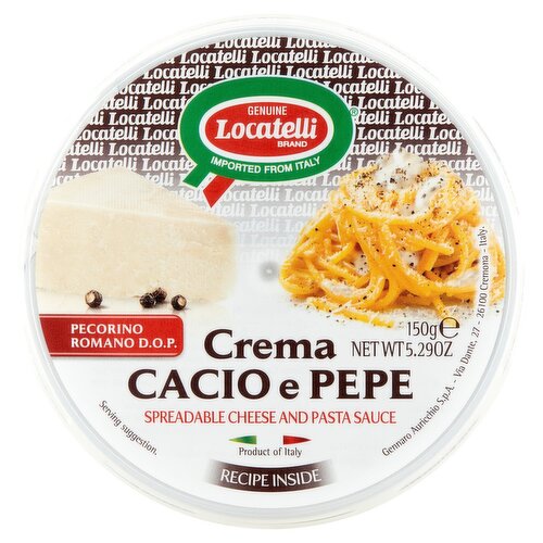 Locatelli Crema Cacio e Pepe Spreadable Cheese and Pasta Sauce, 5.29 oz