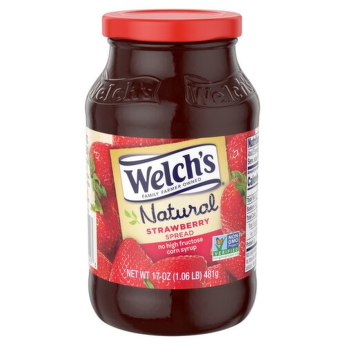 Welch's Natural Strawberry Fruit Spread, 17 oz