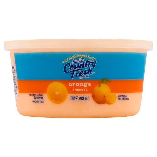 Dean's Country Fresh Orange Sherbet, quart