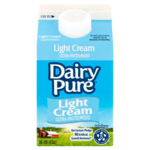 Dairy Pure Ultra-Pasteurized Light Cream, 1 pint