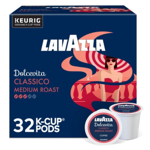 Lavazza Dolcevita Classico Medium Roast Ground Coffee K-Cup Pods, 0.41 oz, 32 count