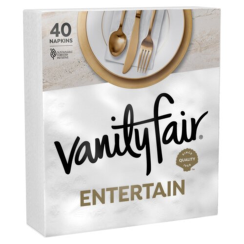 Vanity Fair Entertain Disposable White Napkins (40 Count)