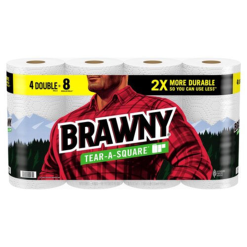 Brawny Tear-A-Square Paper Towels, 4 count