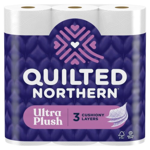 Quilted Northern Ultra Plush Unscented Bathroom Tissue, 255 3-ply sheets per roll, 6 count