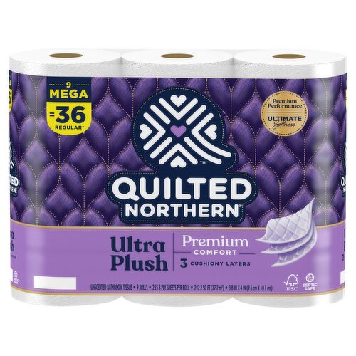 Quilted Northern Ultra Plush Unscented Bathroom Tissue, 9 count