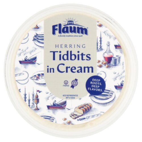 Flaum Herring Tidbits in Cream, 7.5 oz