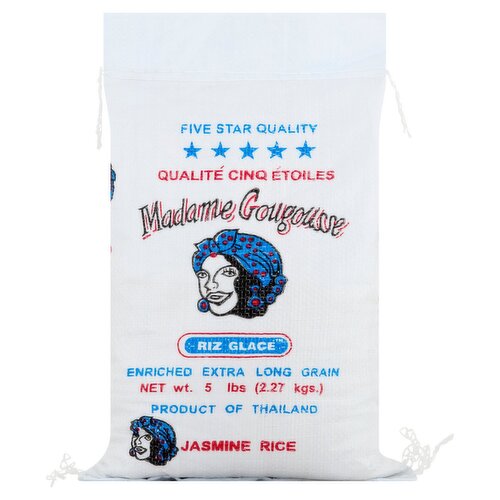 Madame Gougousse Riz Glace Enriched Extra Long Grain Jasmine Rice, 5 lbs
