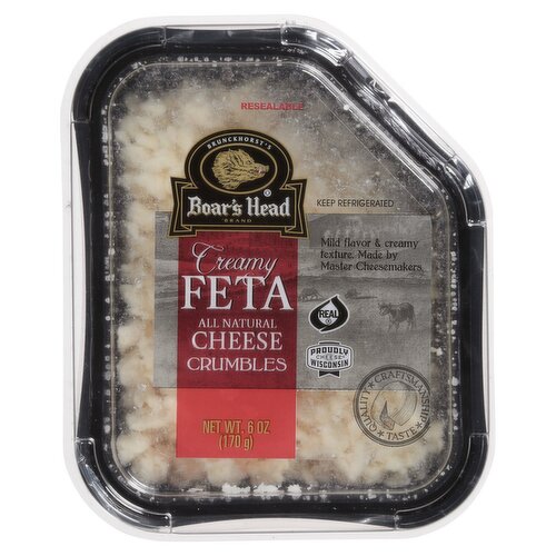 Boar's Head Creamy Feta All Natural Cheese Crumbles, 6 oz