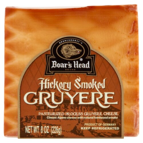 Boar's Head Hickory Smoked Gruyere Cheese, 8 oz