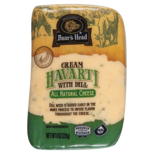 Brunckhorst's Boar's Head Cream Havarti with Dill All Natural Cheese, 8 oz