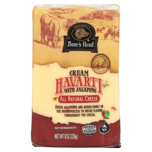 Boar's Head Cream Havarti with Jalapeno All Natural Cheese, 8 oz