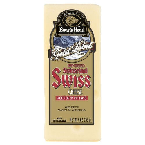 Brunckhorst's Boar's Head Gold Label Swiss Cheese, 9 oz