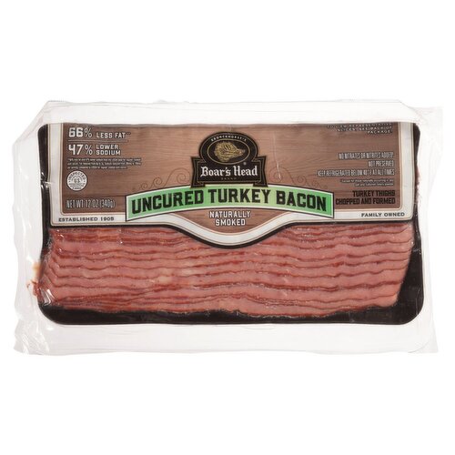 Boar's Head Uncured Turkey Bacon, 12 oz