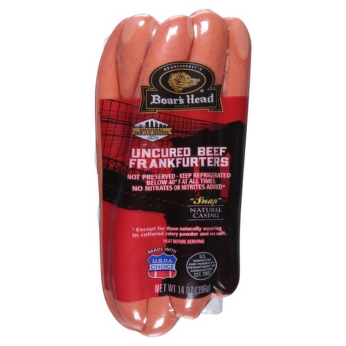 Boar's Head Uncured Beef Frankfurters, 14 oz