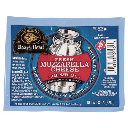 Boar's Head Fresh Mozzarella Cheese, 8 oz