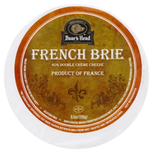 Boar's Head French Brie 60% Double Crème Cheese, 8.5 oz