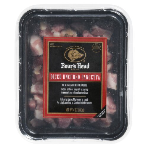 Boar's Head Diced Uncured Pancetta, 4 oz