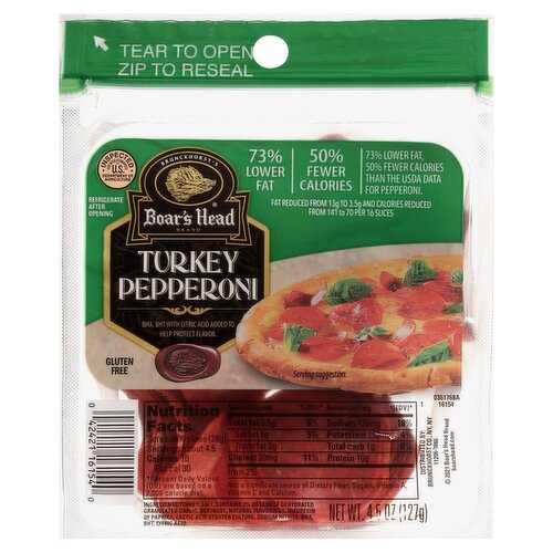 Brunckhorst's Boar's Head Turkey Pepperoni, 4.5 oz