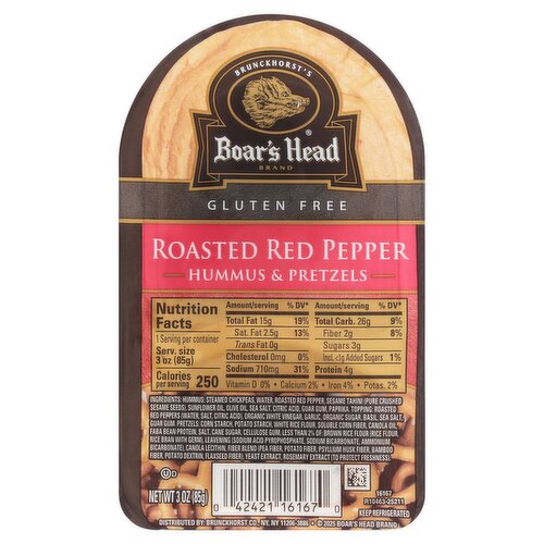 Boar's Head Roasted Red Pepper Hummus & Pretzels, 3 oz
