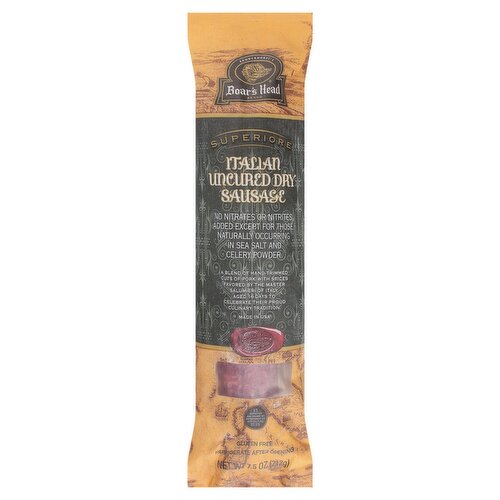 Brunckhorst's Boar's Head Superiore Italian Uncured Dry Sausage, 7.5 oz