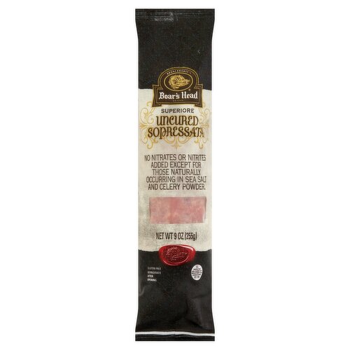 Boar's Head Superiore Uncured Sopressata, 9 oz