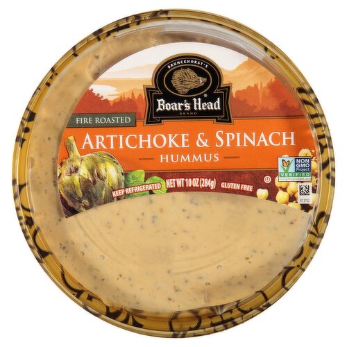 Boar's Head Fire Roasted Artichoke & Spinach Hummus, 10 oz