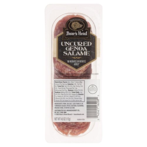 Boar's Head Uncured Genoa Salame, 4.0 oz