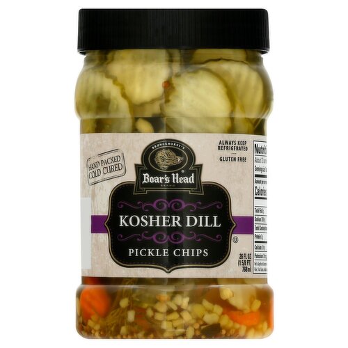 Brunckhorst's Boar's Head Kosher Dill Pickle Chips, 26 fl oz