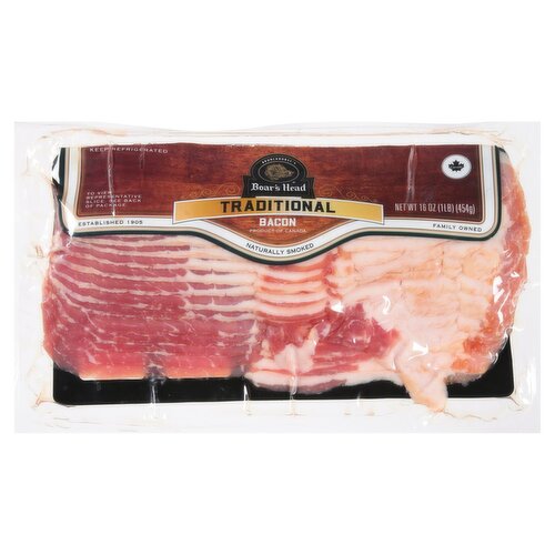 Boar's Head Naturally Smoked Traditional Bacon, 16 oz