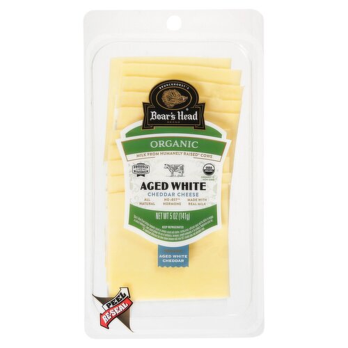 Boar's Head Organic Aged White Cheddar Cheese, 5 oz