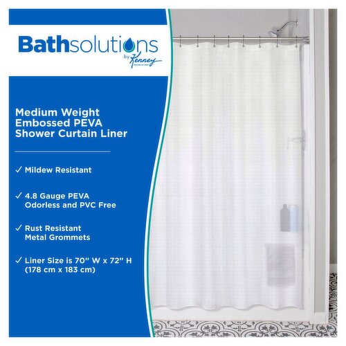 Kenney Clear Embossed PEVA Shower Liner, 70" x 72"