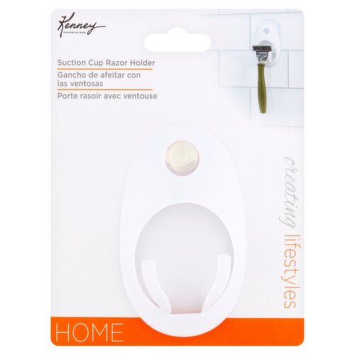 Kenney Home White Suction Cup Razor Holder