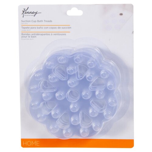 Kenney Home Clear Suction Cup Bath Treads, 6 count
