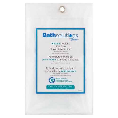 Kenney Bathsolutions Clear Medium Weight Stall Size Peva Shower Liner