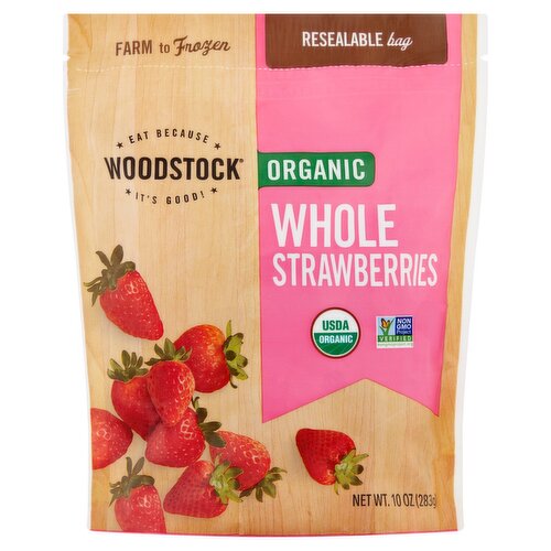 Woodstock Organic Whole Strawberries, 10 oz