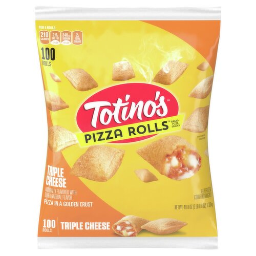 Totino's Pizza Rolls Triple Cheese Pizza Snacks, 100 count, 48.8 oz