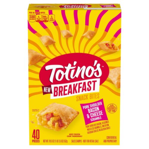 Totino's Pork Shoulder Bacon & Cheese Scramble Breakfast Snack Bites, 40 count, 19.5 oz