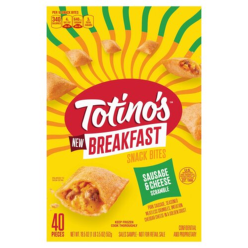 Totino's Sausage & Cheese Scramble Breakfast Snack Bites, 40 count, 19.5 oz