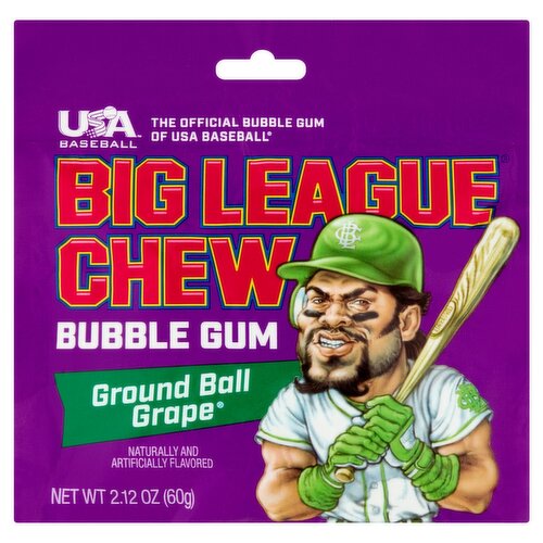 Big League Chew Ground Ball Grape Bubble Gum, 2.12 oz