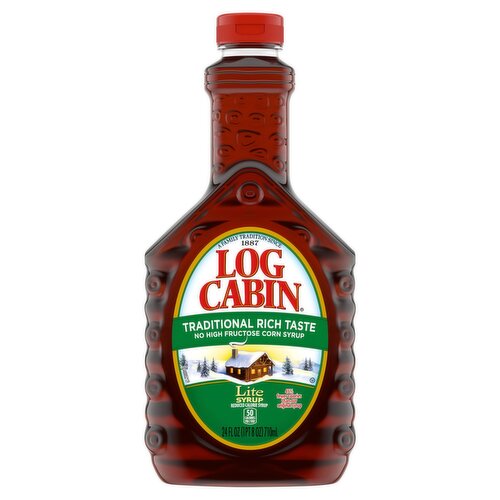 Log Cabin Lite Reduced Calorie Syrup, 24 fl oz