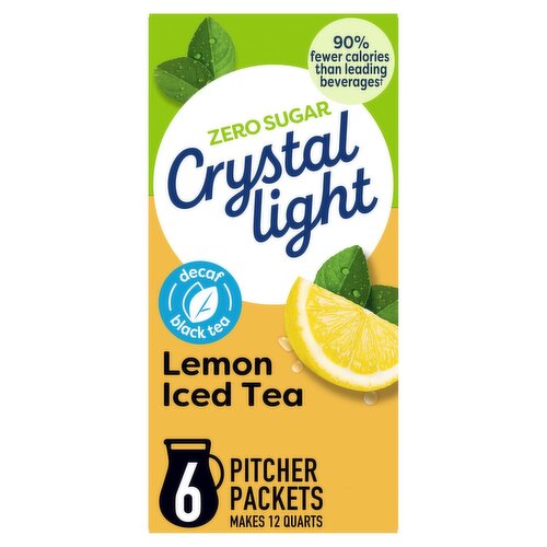 Crystal Light Decaf Lemon Iced Tea Drink Mix, 6 count, 1.5 oz