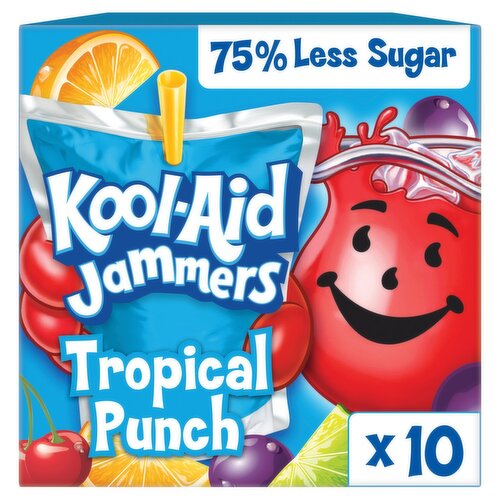 Kool-Aid Jammers Tropical Punch Drink, 6 fl oz, 10 count
