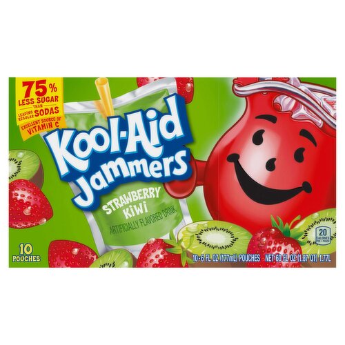 Kool-Aid Jammers Strawberry Kiwi Drink, 6 fl oz, 10 count