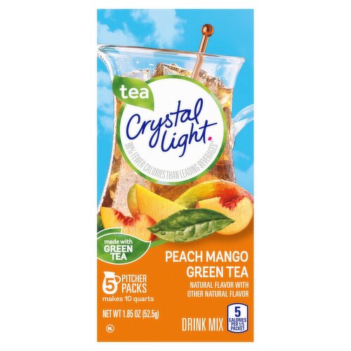 Crystal Light Peach Mango Green Tea Drink Mix, 5 count, 1.85 oz