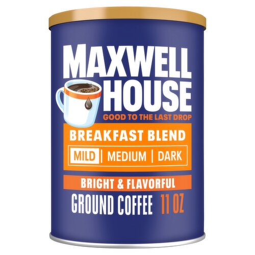 Maxwell House Breakfast Blend Mild Ground Coffee, 11 oz