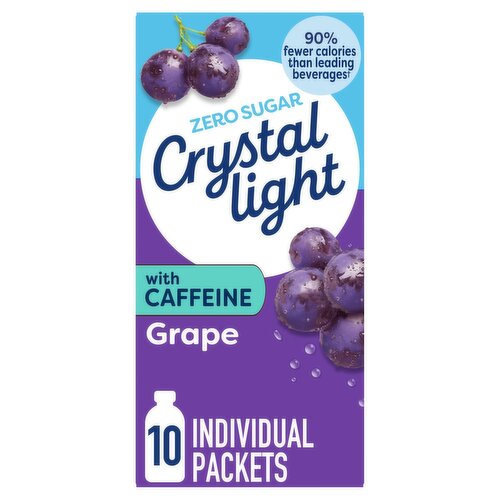 Crystal Light Grape Drink Mix with Caffeine, 0.11 oz, 10 count