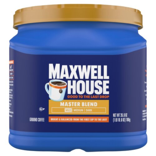 Maxwell House Master Blend Mild Ground Coffee, 26.8 oz